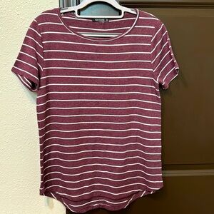 Burgundy PINK CLOVER Button Back Detail Knit Tee